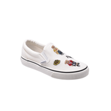 TTWN Bear Slip-On White Canvas Crown Bear Embroidered Shoes
