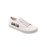 TTWN Bear Low-Top White Canvas Four Bears Platform Shoes