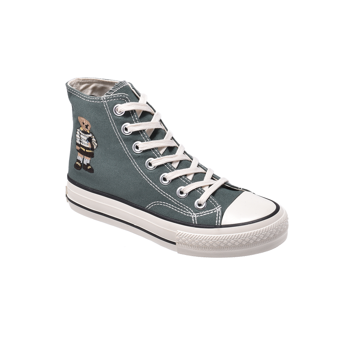 TTWN Bear High-Top Green Canvas Bear Shoes