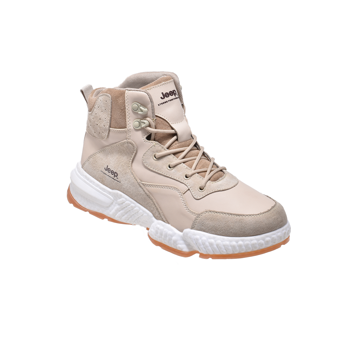 Jeep Ankle Lace up Combat Chunky Suede Boot-J031591213-Beige