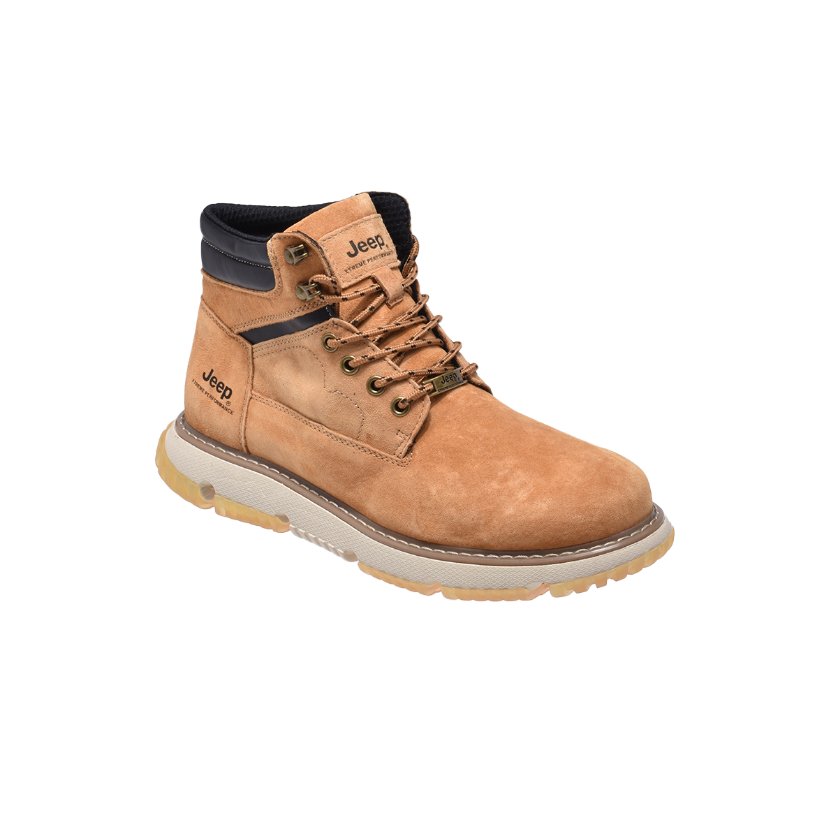 Jeep Ankle Lace up Padded Soft Leather Boot-P341291133-Camel
