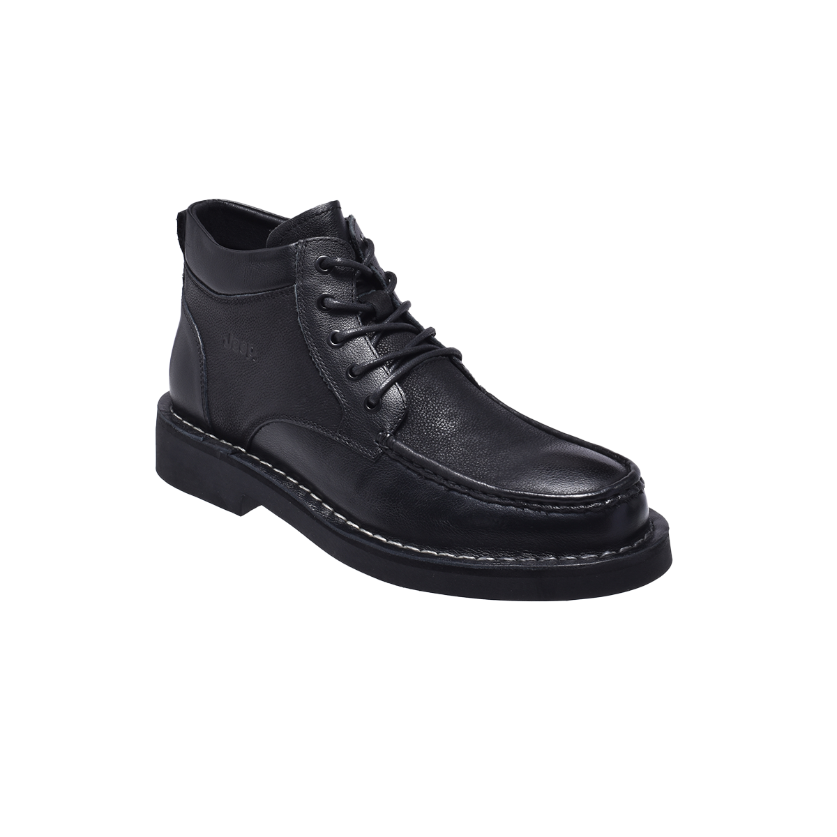 Jeep Ankle Lace Moc Toe Leather Boot-B213M10059-Black