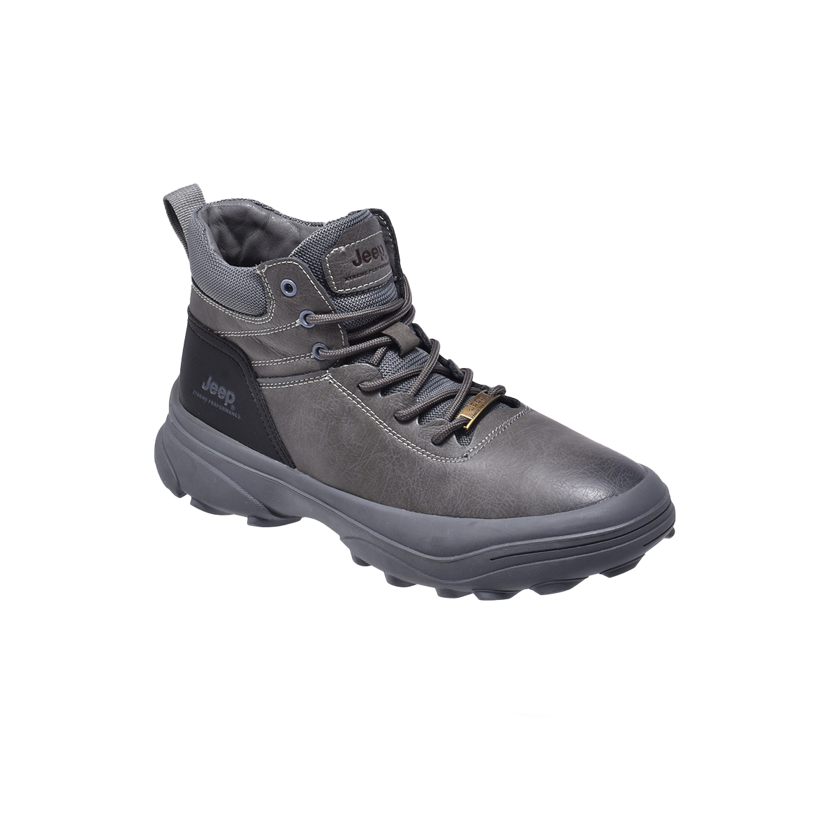 Jeep Ankle Lace Chunky Soft Leather Boot-P141291105-Gray