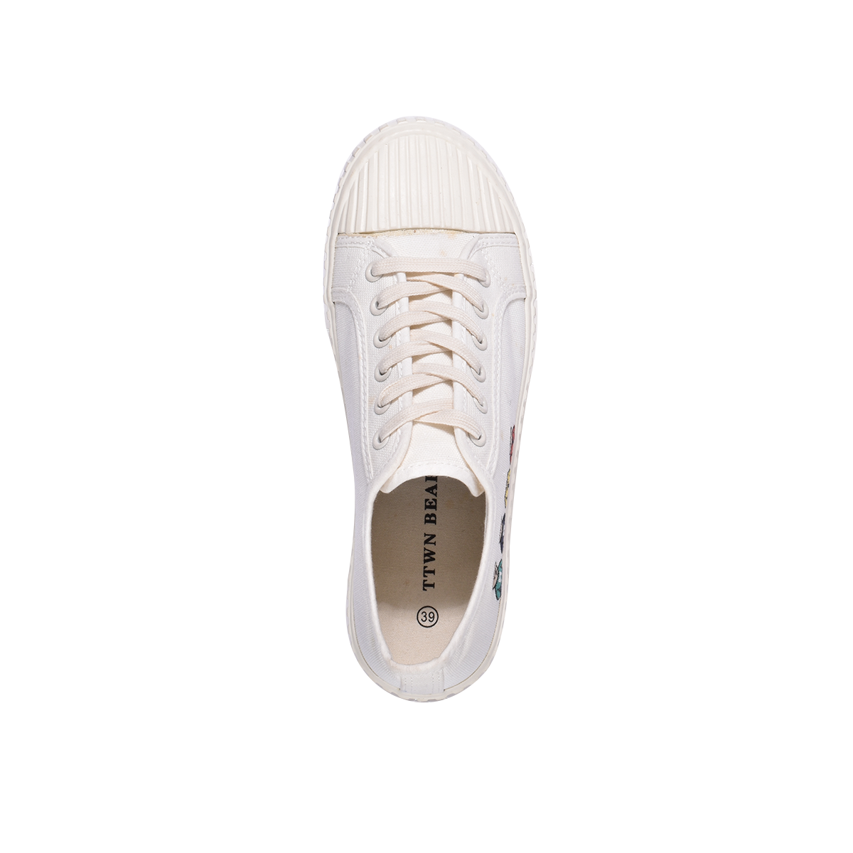 TTWN Bear Low-Top White Canvas Four Bears Platform Shoes