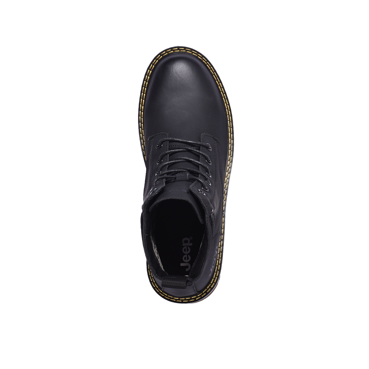 Jeep High Top Lace Classic Soft Leather Boot-P214M08089-Black