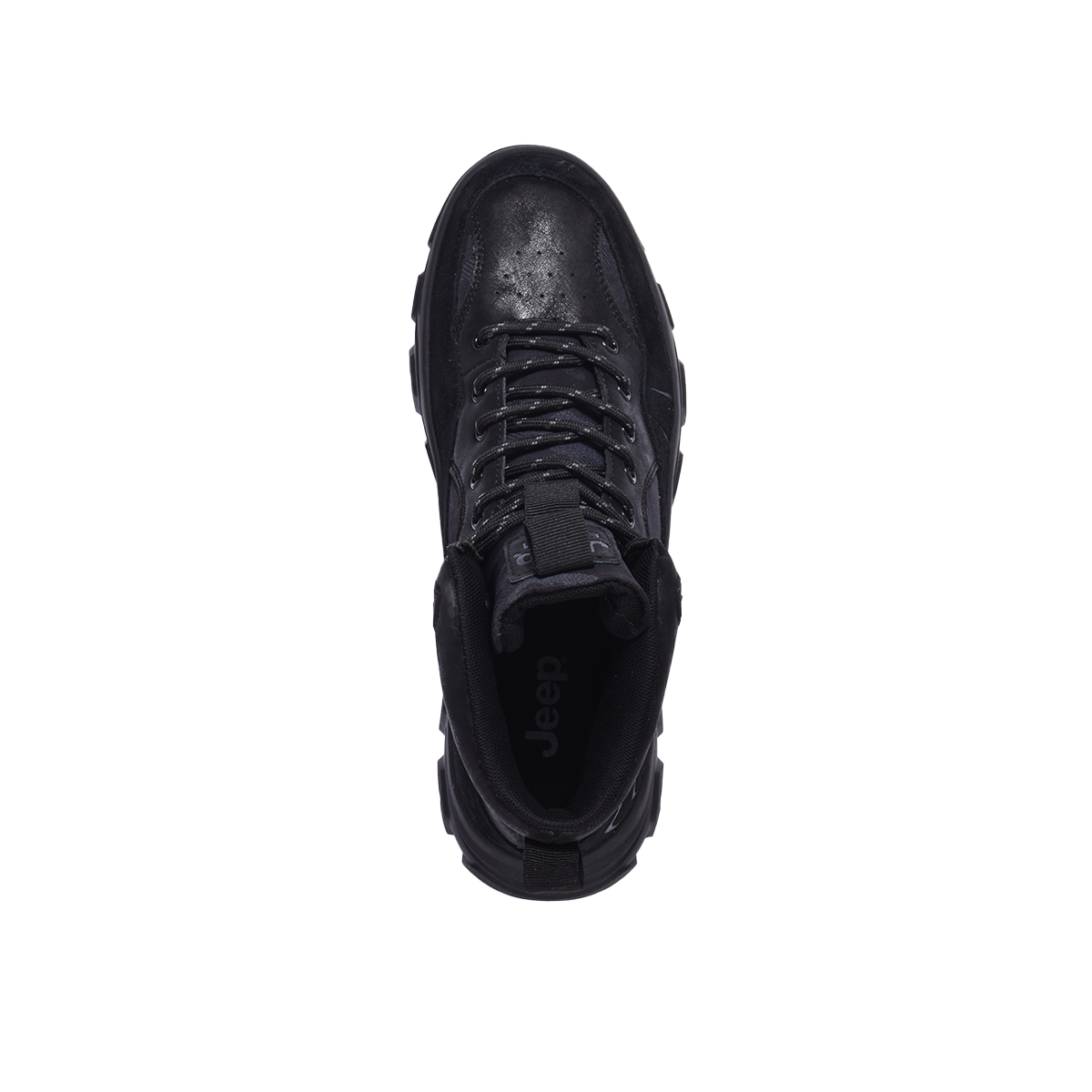 Jeep Mid Top Lace up Chunky Combat Suede Boot-P224M06068- Black