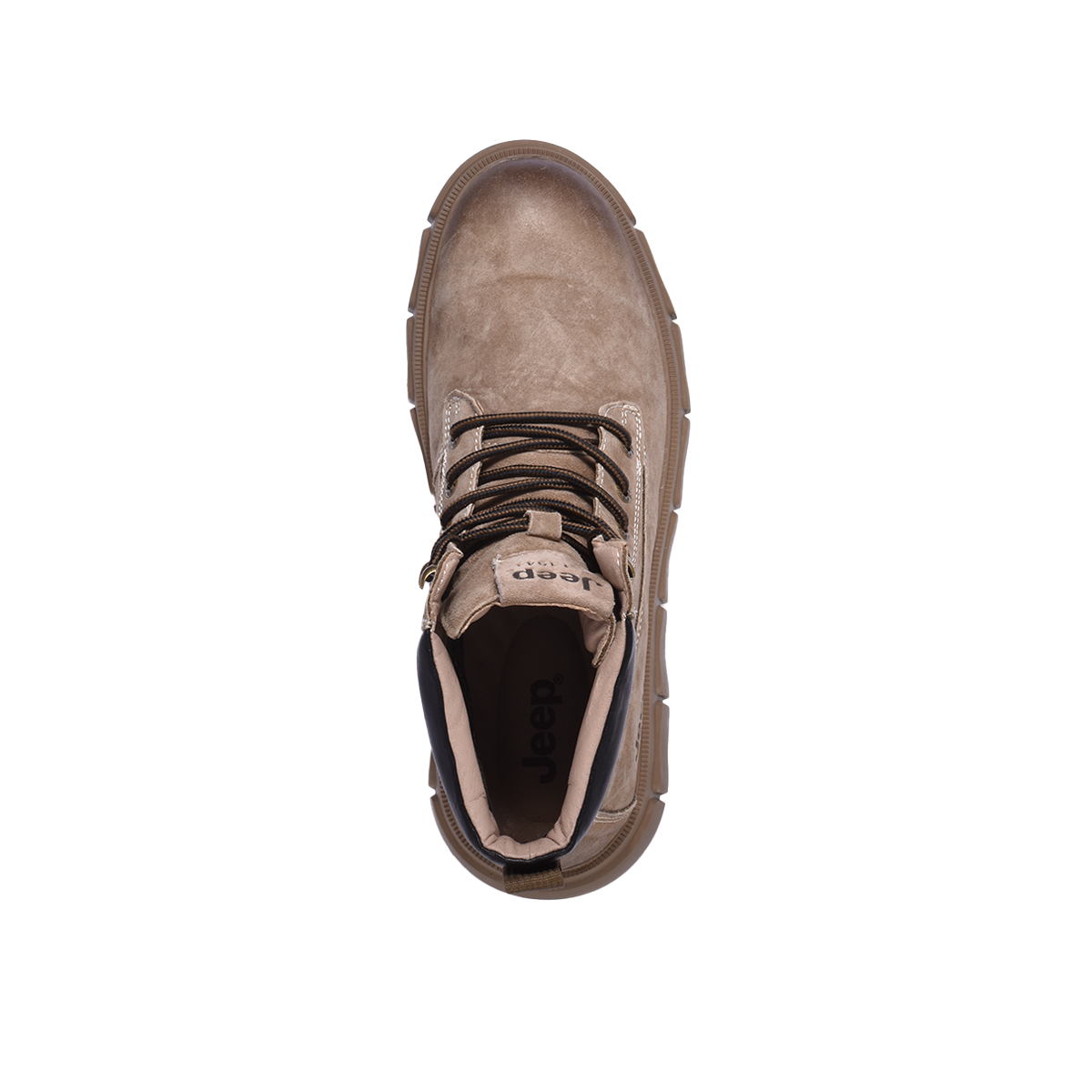 Jeep Ankle Lace up Padded Soft Leather Boot-P12230310k-Khaki