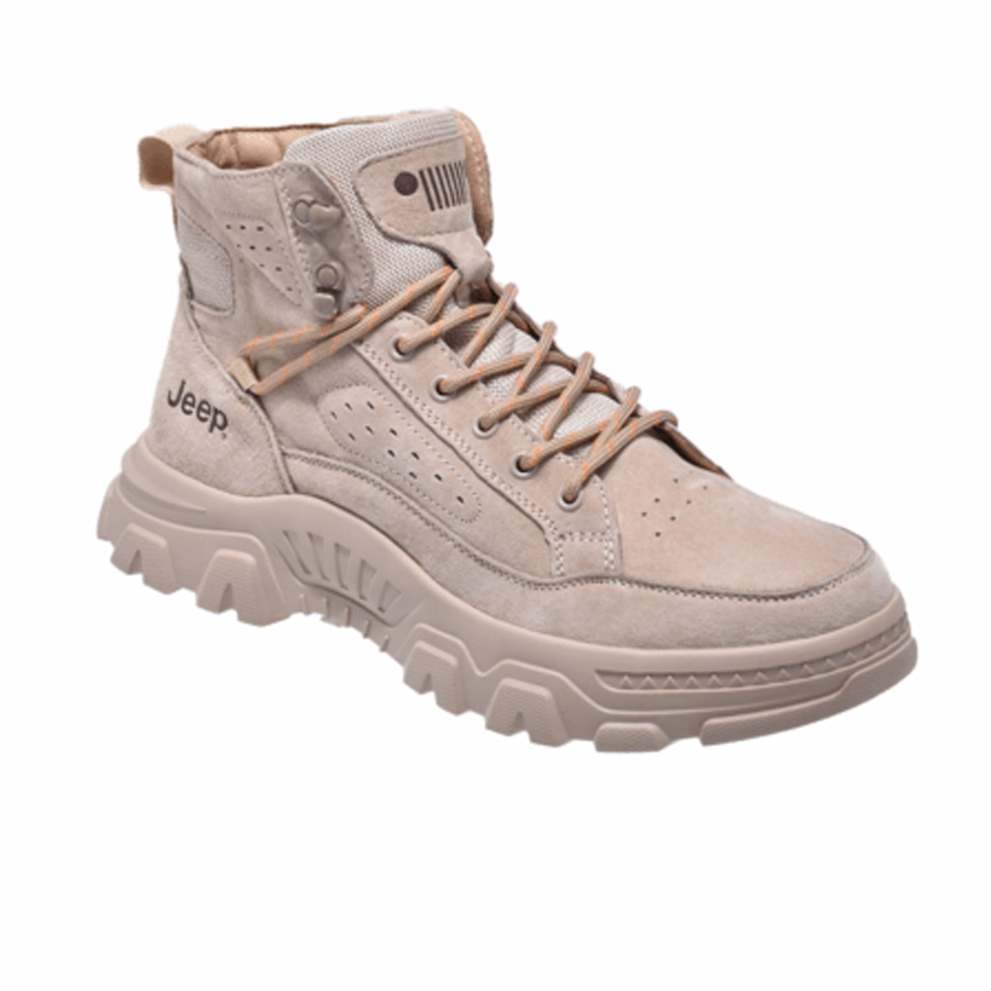 Jeep Mid Top Lace Combat Suede Boot-P224M06066-Beige