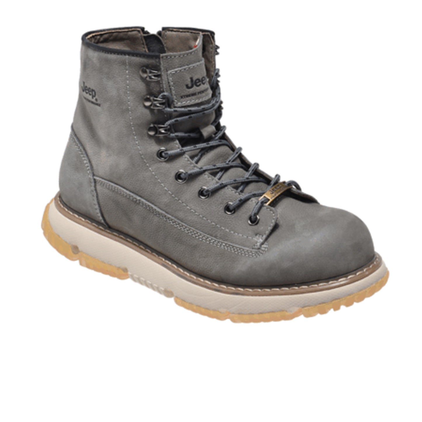 Jeep High Top Lace up Soft Leather Boot-P341291154-Olive