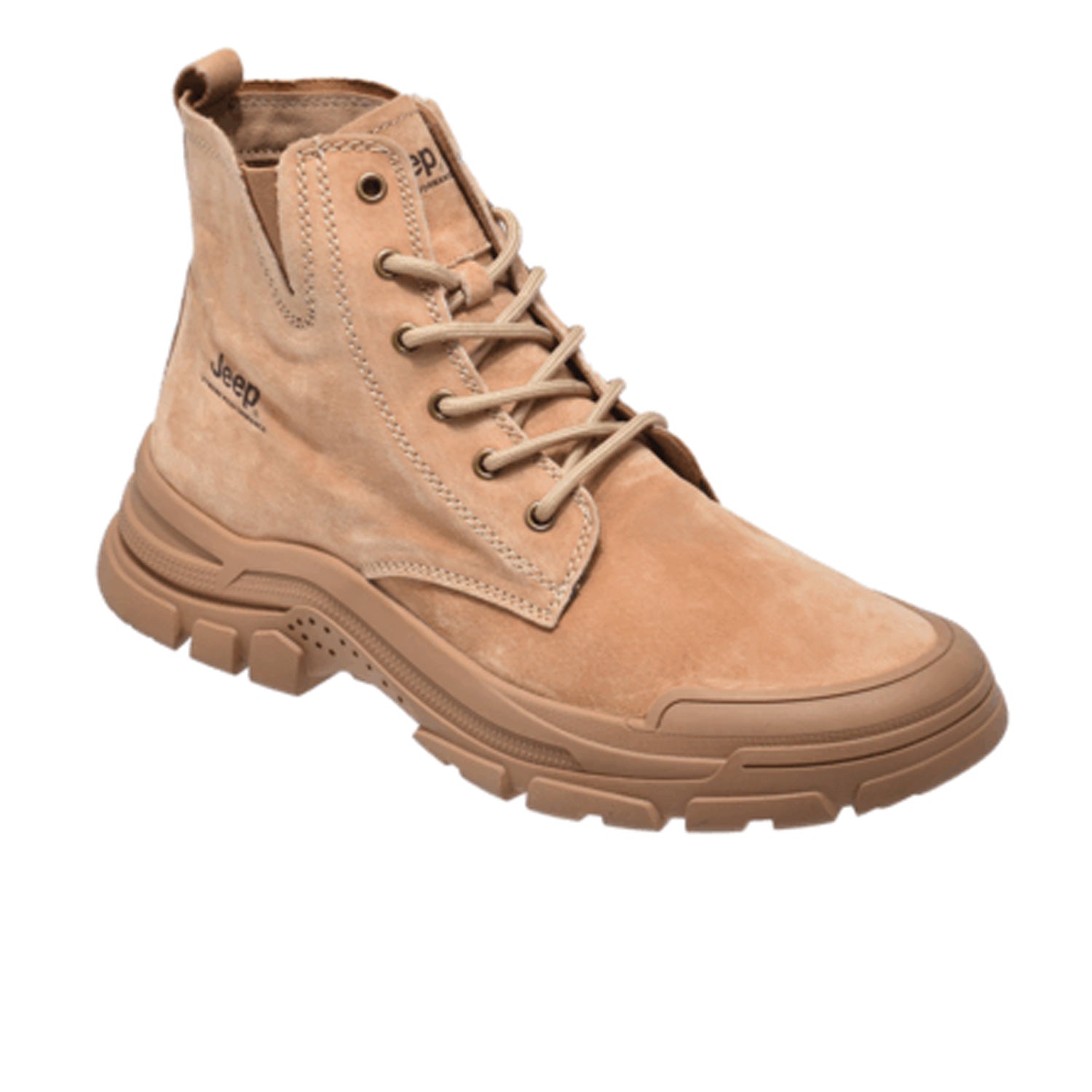 Jeep Ankle Lace Combat Suede Boot-P241071122-Beige