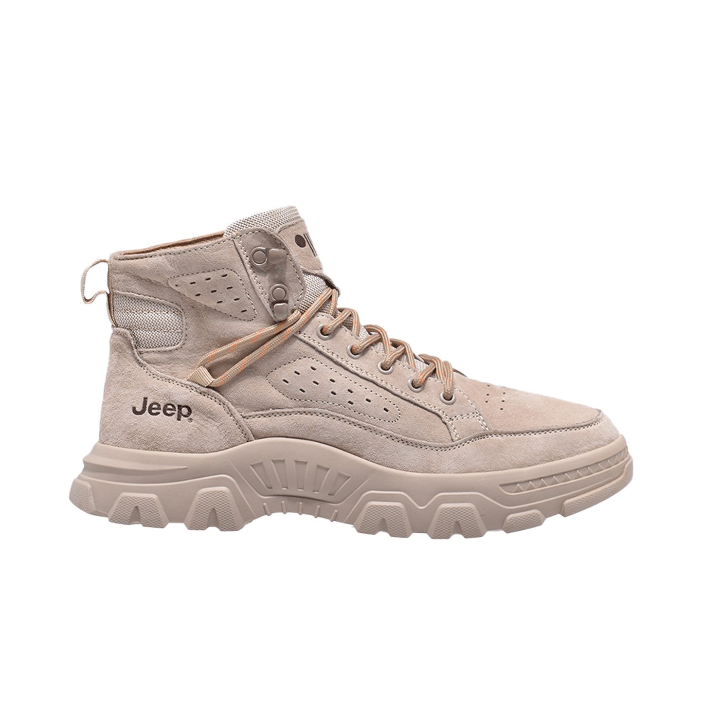 Jeep Mid Top Lace Combat Suede Boot-P224M06066-Beige