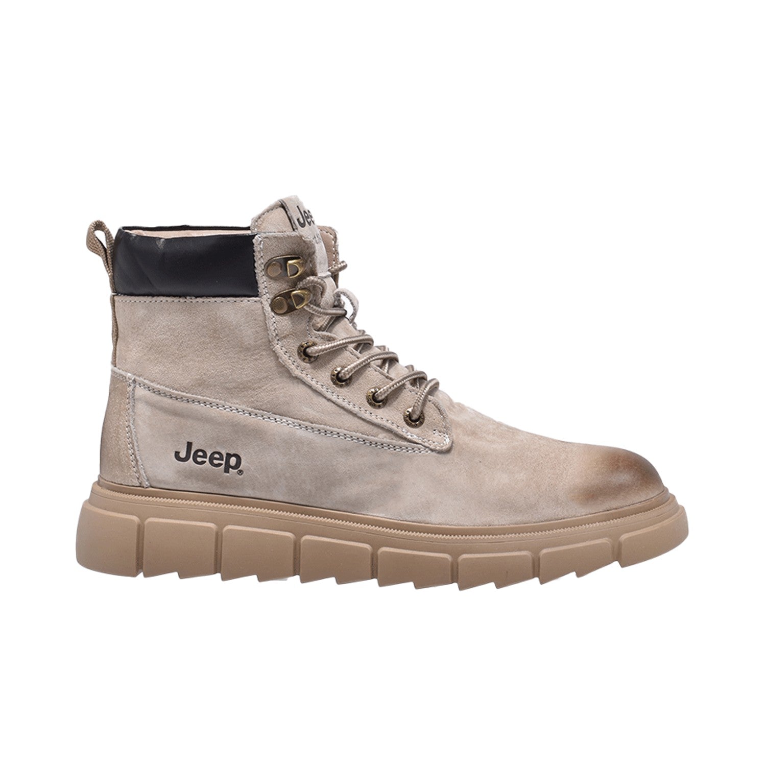 Jeep Ankle Lace up Padded Soft Leather Boot-P12230310k-Beige