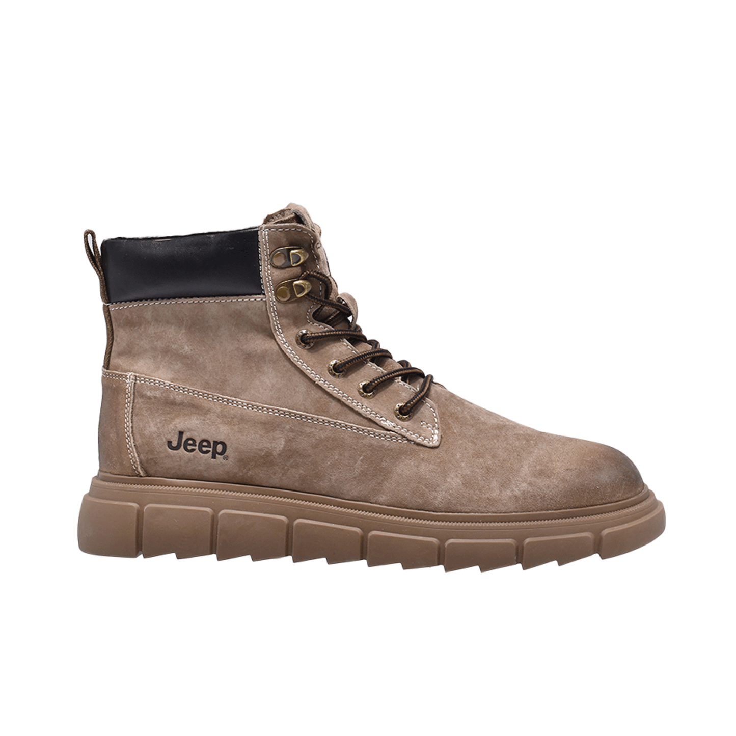 Jeep Ankle Lace up Padded Soft Leather Boot-P12230310k-Khaki