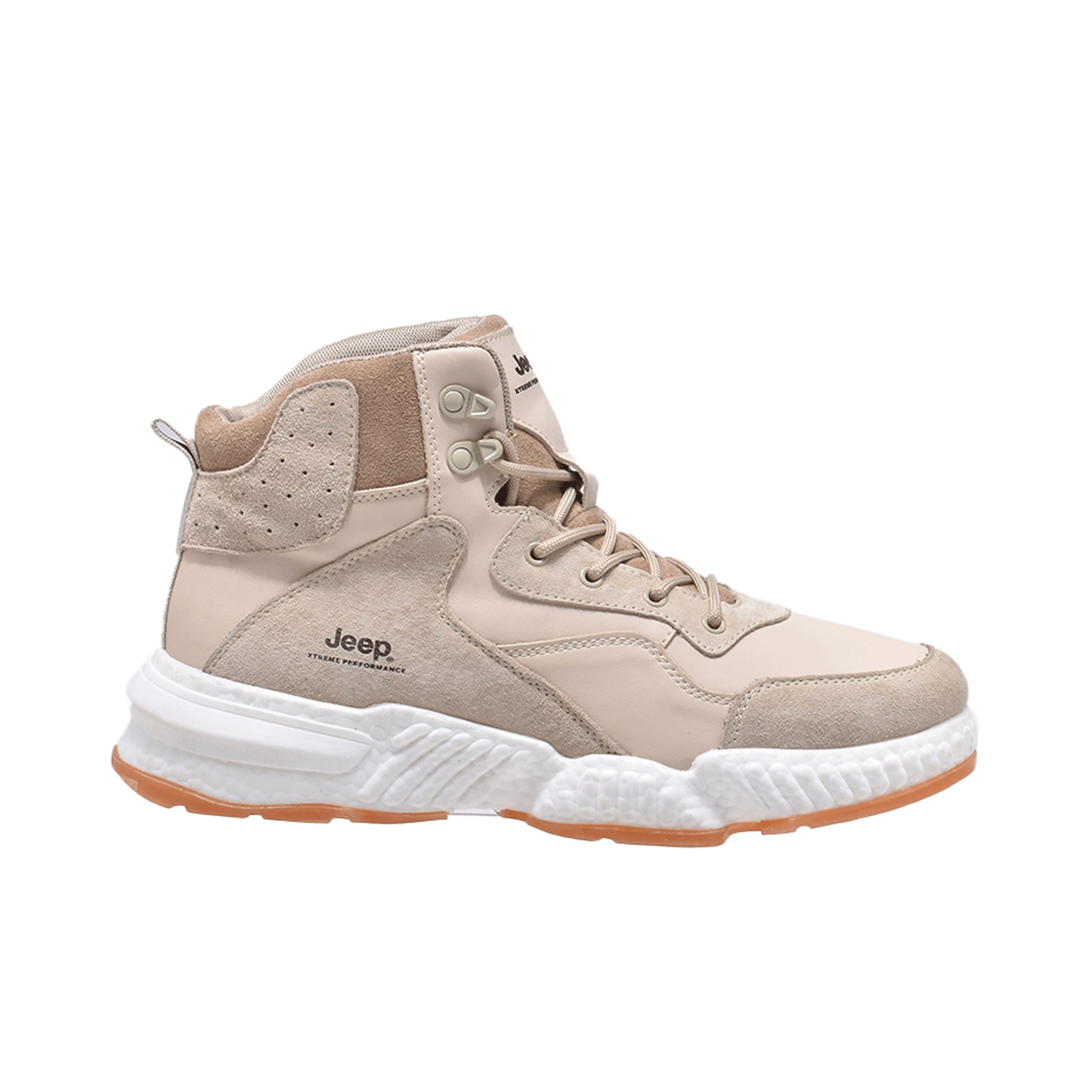 Jeep Ankle Lace up Combat Chunky Suede Boot-J031591213-Beige