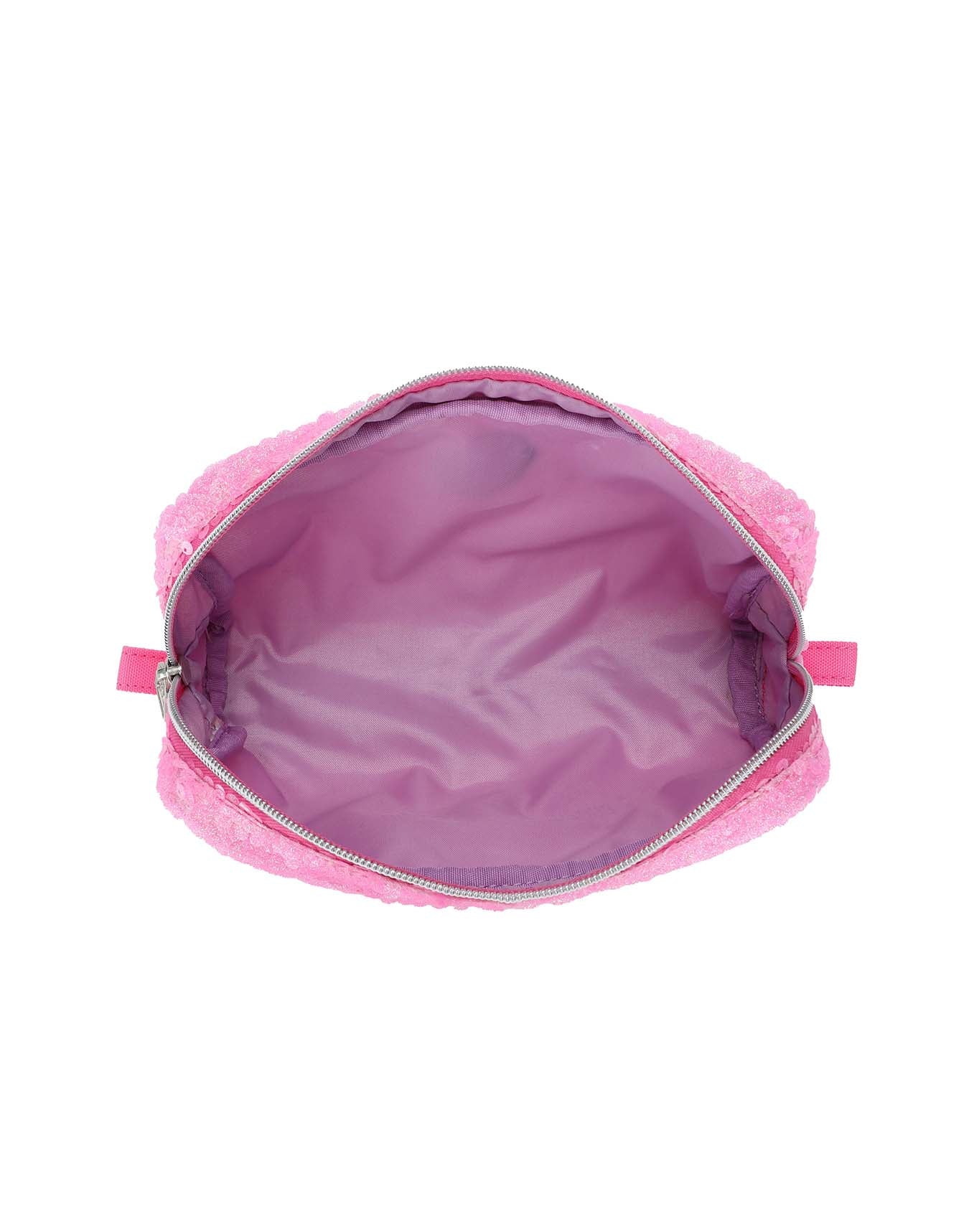Cubs pink sequin pencil case