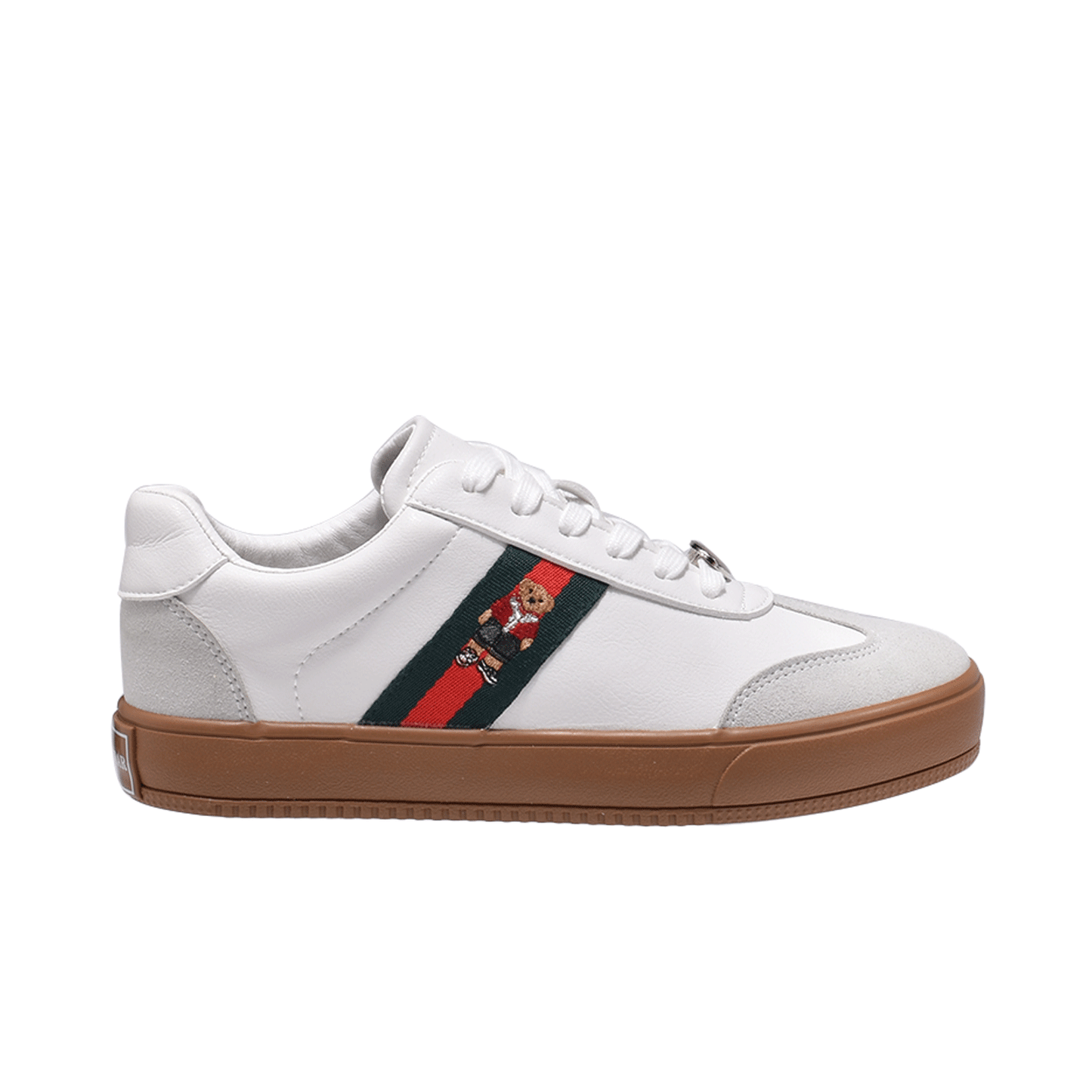 TTWN Bear Low-Top Off-White Stripe Design Casual Shoes