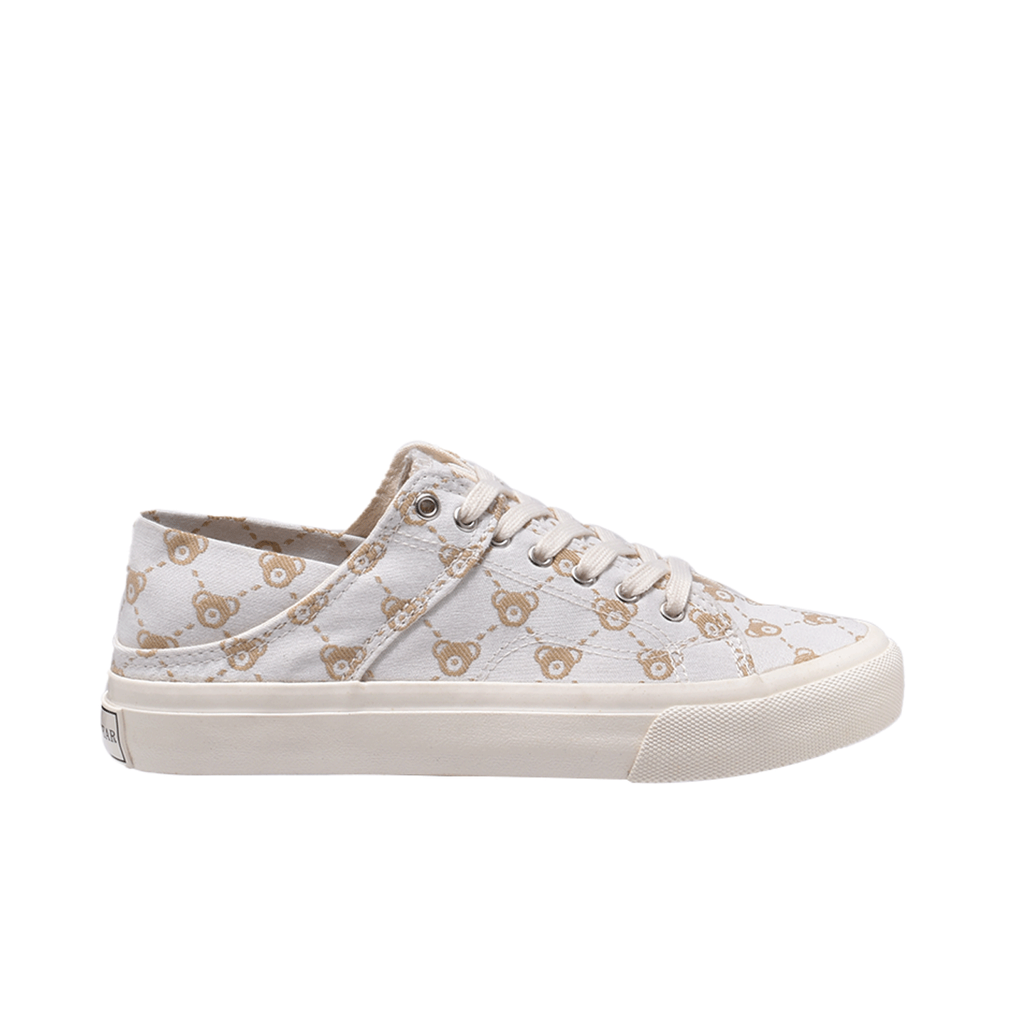 TTWN Bear Low-Top Apricot Canvas Big-Eared Bear Pattern Shoes