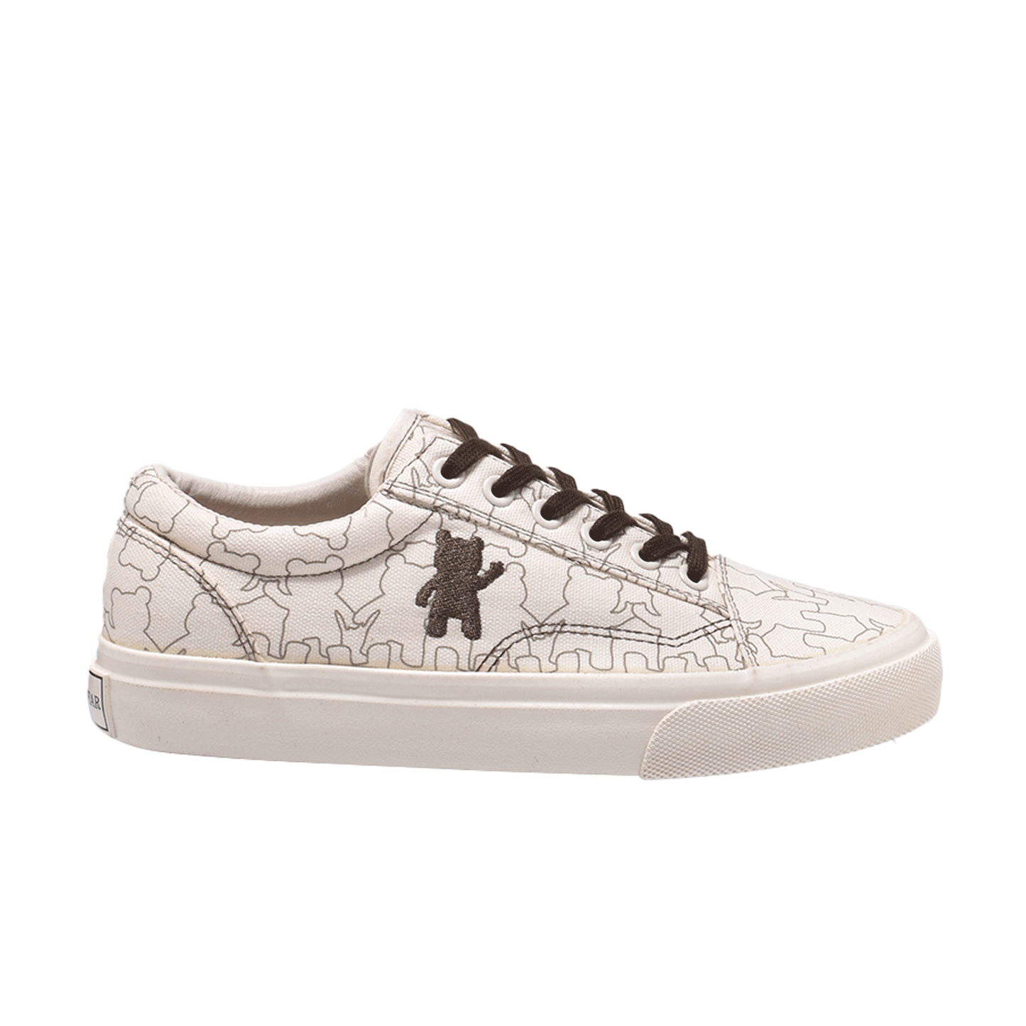 TTWN Bear Low-Top Off-White Bear Pattern Canvas Shoes
